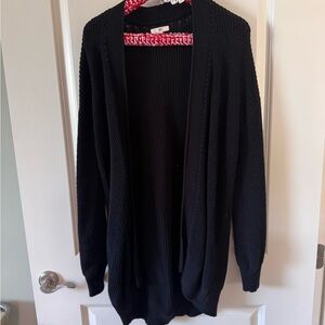 Black Open Front Cardigan